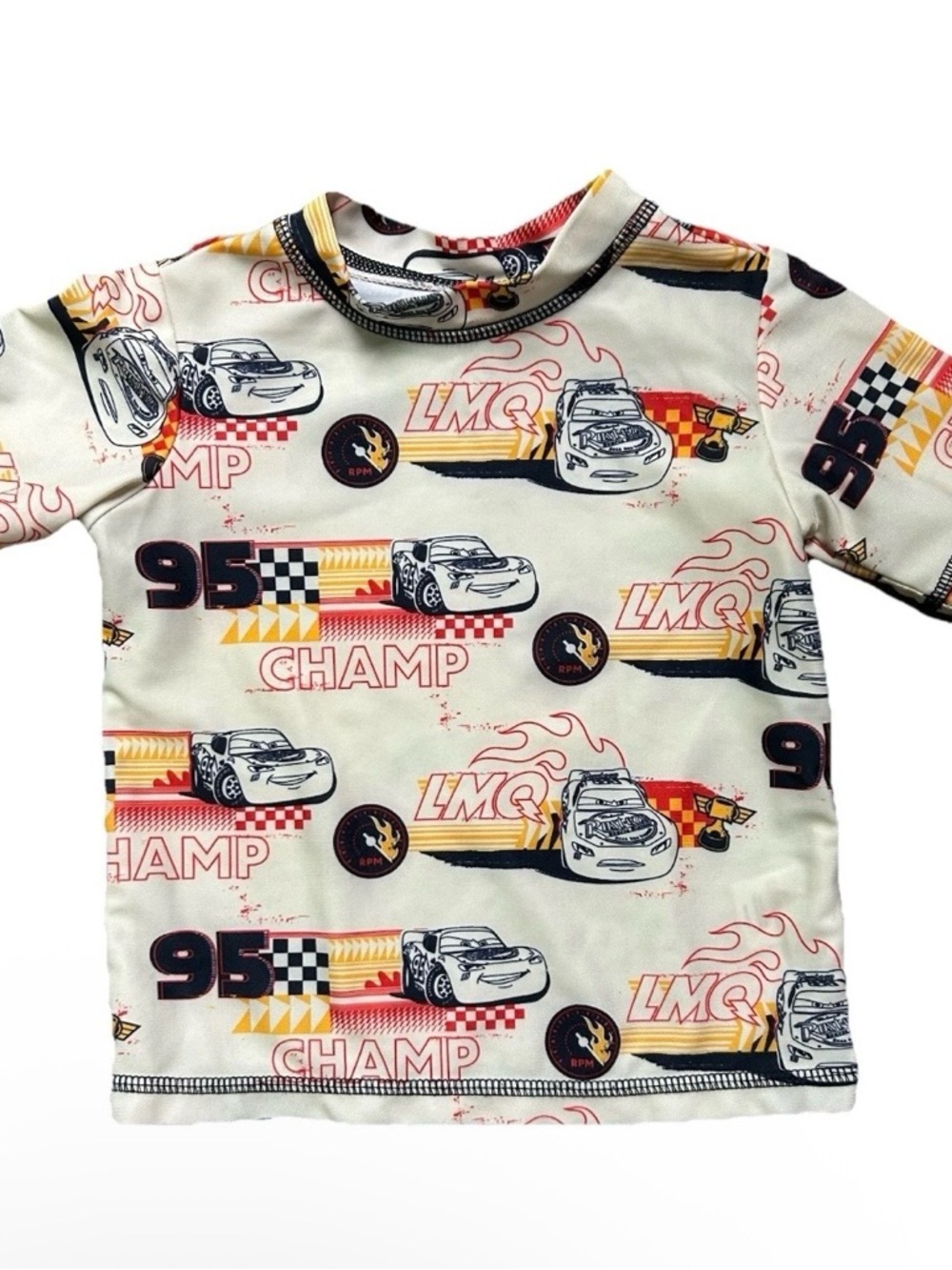 Disney Pixar Cars Toddler Boy Summer Swim Trunks Rash Guard Size 12-18 Months - Picture 2 of 4